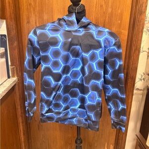 Blue Hexagon Pattern Kids Hoodie